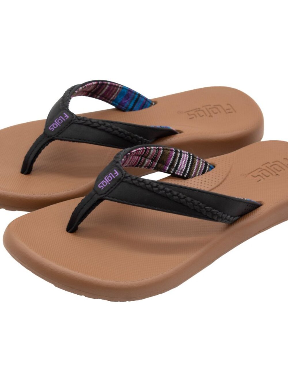 NEW Flojos Women's Memory Foam Flip Flops Sandals 6 NWT Black Brown